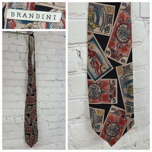 Men's Italian Silk Tie 59" Black Antique Car Classic Money Necktie Formal Prom